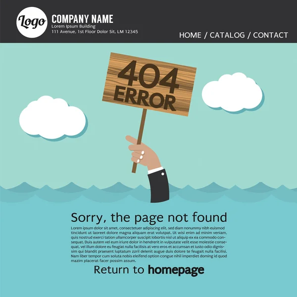 Pagina niet gevonden fout 404 vectorillustratie. — Stockvector