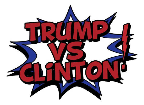 Burbuja de explosión Trump vs Clinton — Archivo Imágenes Vectoriales