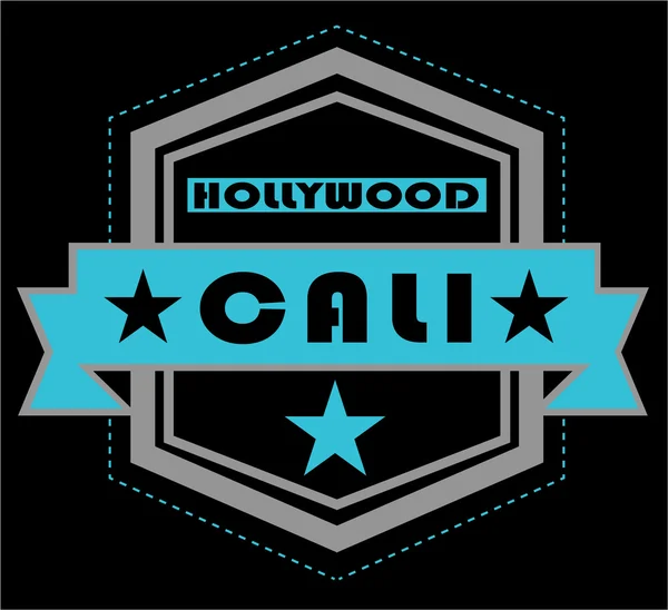 Etiqueta Cali Hollywood — Vetor de Stock