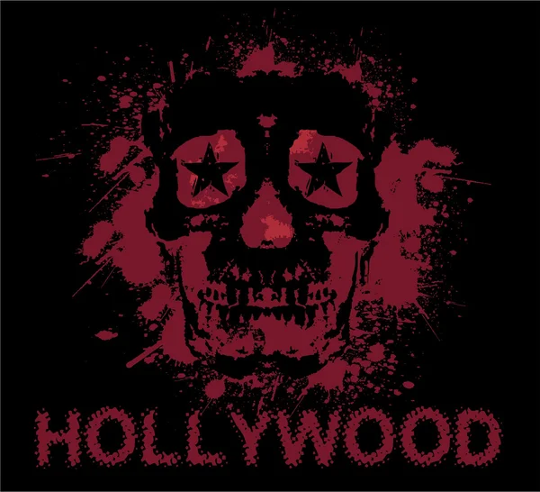 Death with text Hollywood — Stock Vector