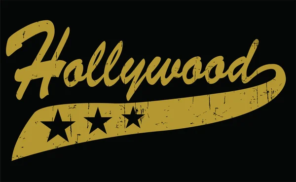 Gold lettering of Hollywood — Stock Vector
