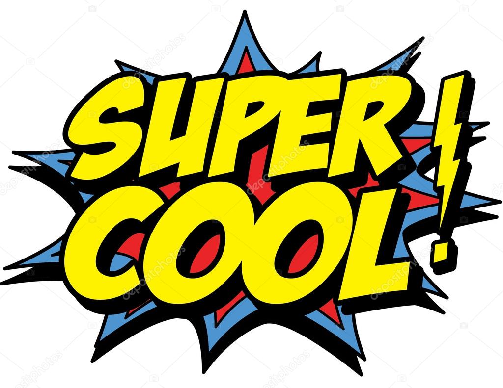 Vector illustration design of super cool logo with red and blue splashing isolated on white background