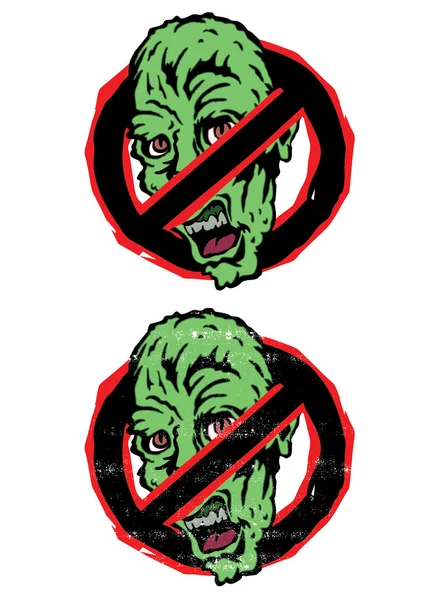 Dead heads of zombies — Stock Vector