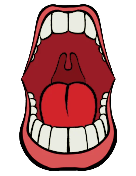 Mund mit Zähnen und Zunge — Stockvektor