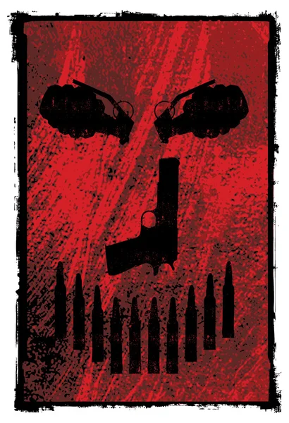 Logo rouge et noir avec arme — Image vectorielle