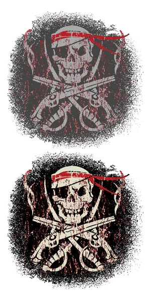 Logo set with dead pirate — Stock Vector