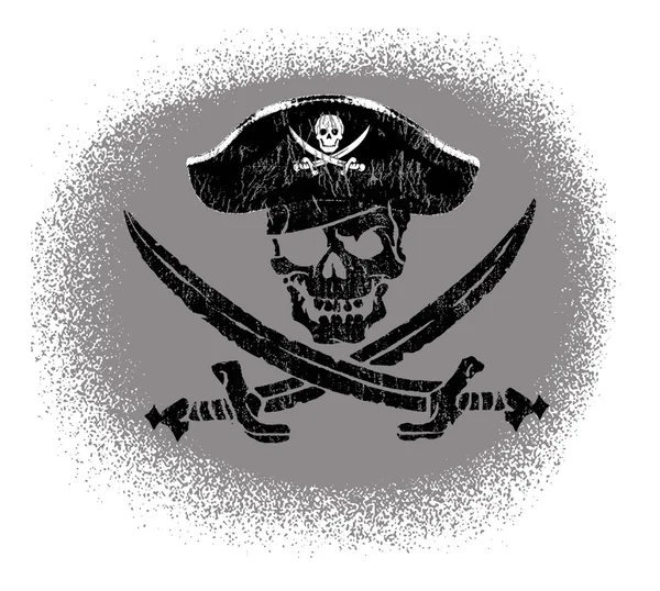 Logo with dead pirate — Stock Vector