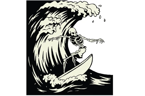 Surfeur de crâne — Image vectorielle