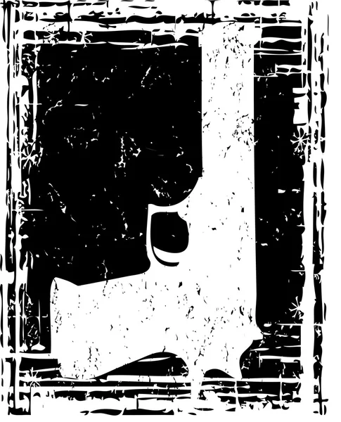 Pistolet, noir et blanc — Image vectorielle