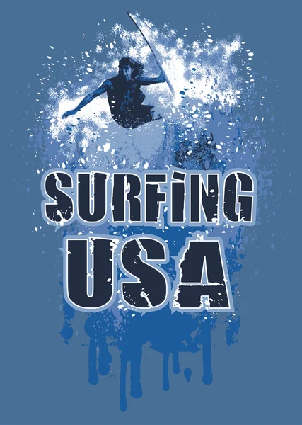 서핑 산 미국 — 스톡 벡터