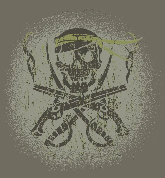 Totenkopf und Waffen — Stockvektor