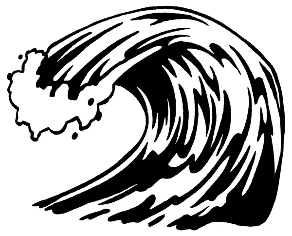 Wave, black and white — Stock Vector