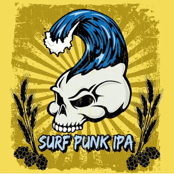 Sörf punk ipa — Stok Vektör