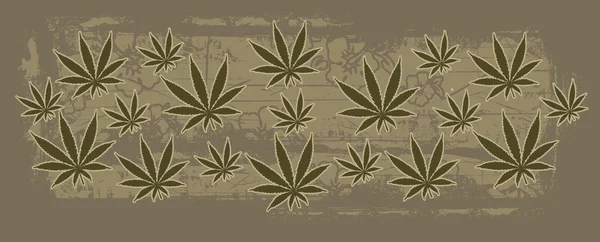 Bladeren van cannabis — Stockvector