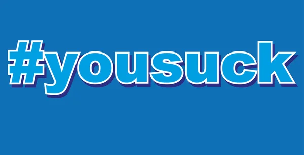 在蓝色背景上的 Yousuck — 图库矢量图片