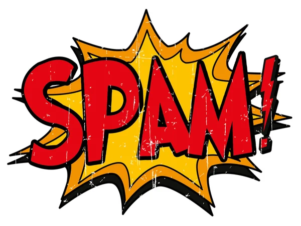 Explosie zeepbel spam — Stockvector