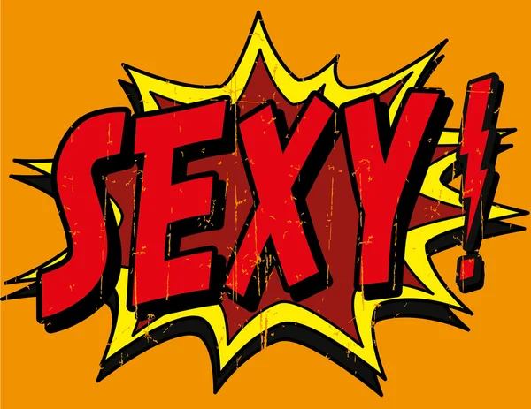 Bulle avec mot sexy — Image vectorielle