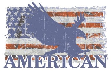 Bayrak arka plan üzerinde kartal