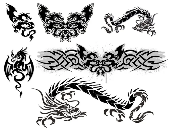 Graphic dragon designs — Stock Vector