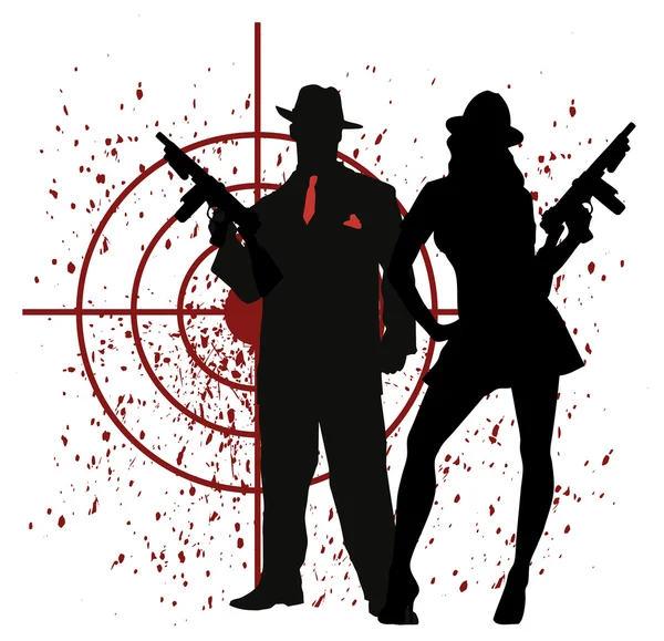 Gangster paar — Stockvector