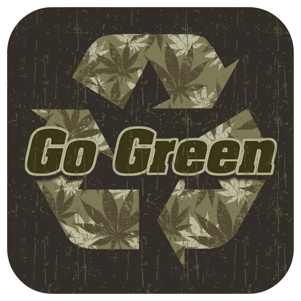 Recycle symbol with cannabis leaves — Stock Vector