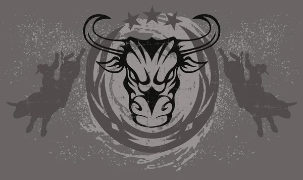 Cabeza de toro enojado diseño — Vector de stock