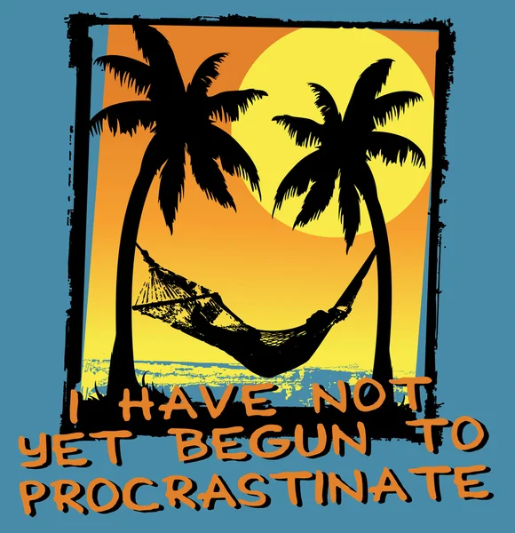 Diseño de póster de procrastinación humorístico — Archivo Imágenes Vectoriales