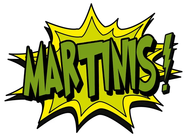 Martinis bolha de explosão — Vetor de Stock