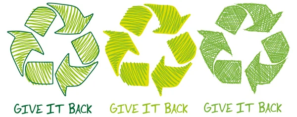 Rendez-lui les symboles de recyclage — Image vectorielle