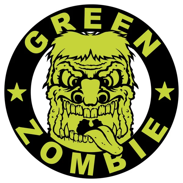 Zombie verde — Vector de stock