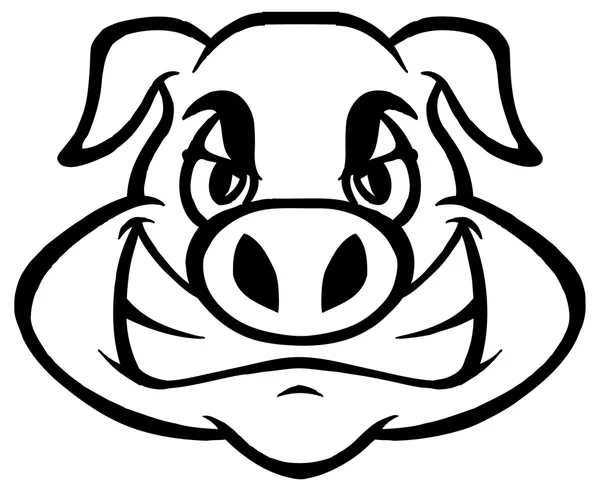 Pig, black and white — Stock Vector