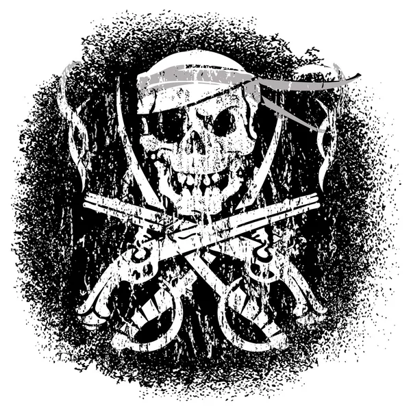 Jolly Roger skull design — Stock Vector