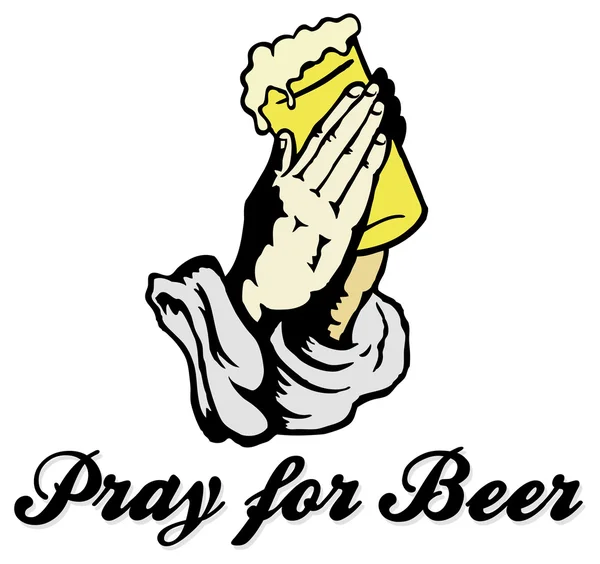 Pray for Beer lettering and design — Stock Vector