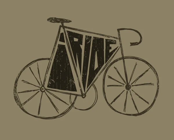 Bicicleta con texto i paseo — Vector de stock