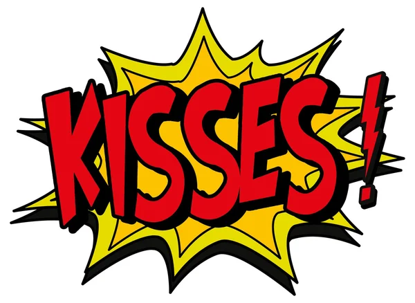 Έκρηξη φούσκα φιλιά — Διανυσματικό Αρχείο