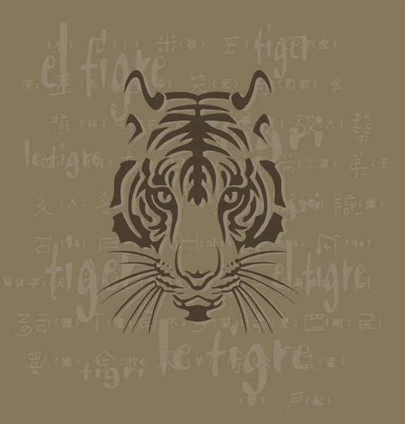 Tiger head — Stock Vector