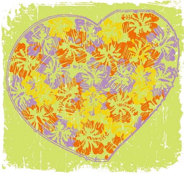 Floral heart — Stockvector