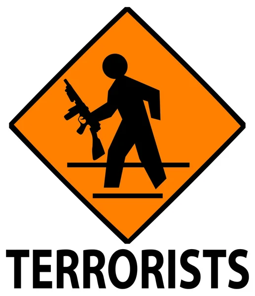 Cross walk terrorists — Stock Vector