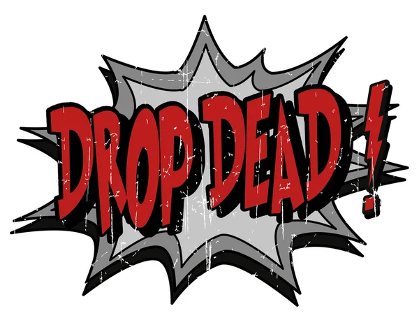 Explosie zeepbel drop dead — Stockvector