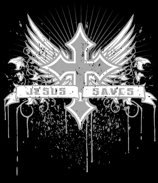 Text jesus saves — Stock Vector