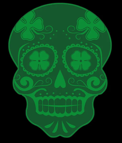 Grüner Totenkopf — Stockvektor