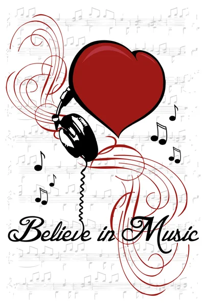 Believe in music — Stock Vector