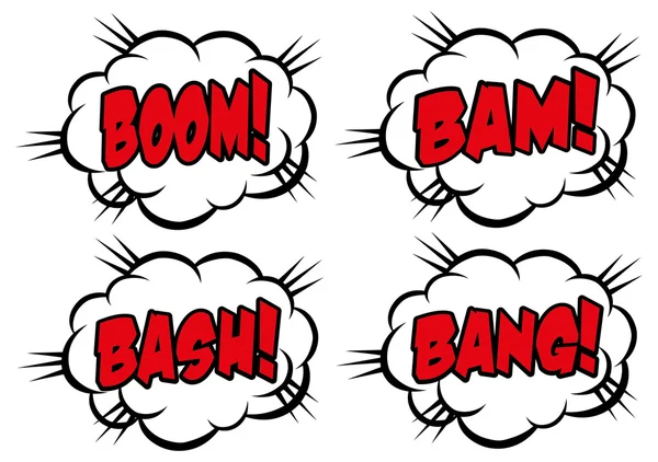 Boom, bang, bam, bash clouds — Stock Vector