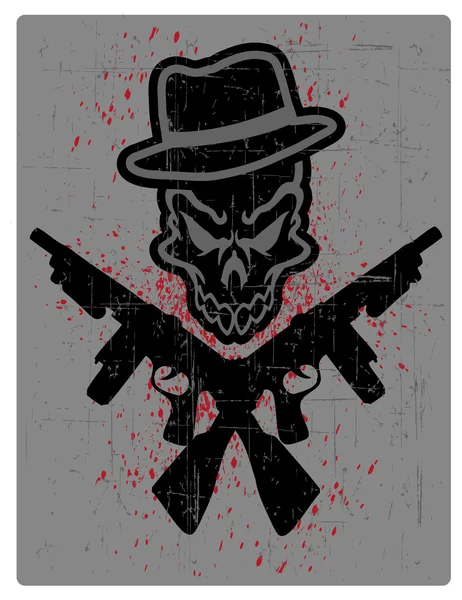 Cráneo de gangster — Vector de stock