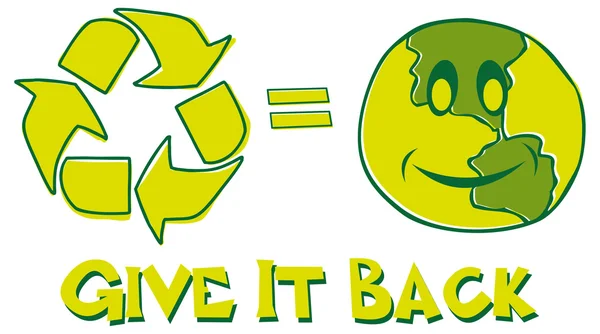 Recycler signe et la Terre — Image vectorielle