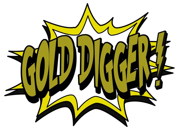 Explosion bubble gold Digger — Stock Vector