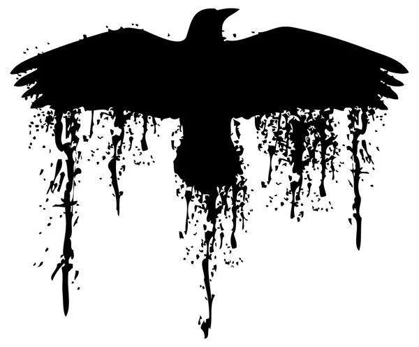 Corbeau, noir et blanc — Image vectorielle