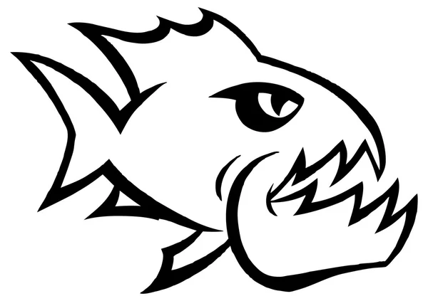 Piranha Fisch grafisches Emblem — Stockvektor