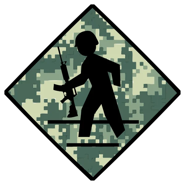 Crosswalk soldier — Stock Vector