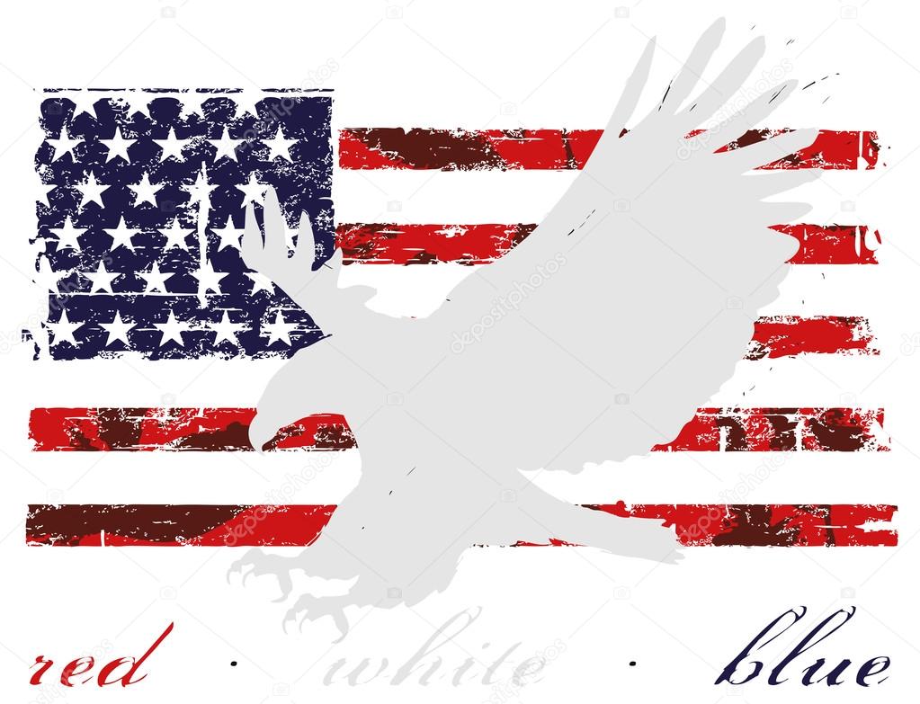 Eagle on flag background